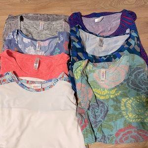7 LuLaRoe Classic T Tee small Lot Pink, floral, geometric, Blue, shimmery,